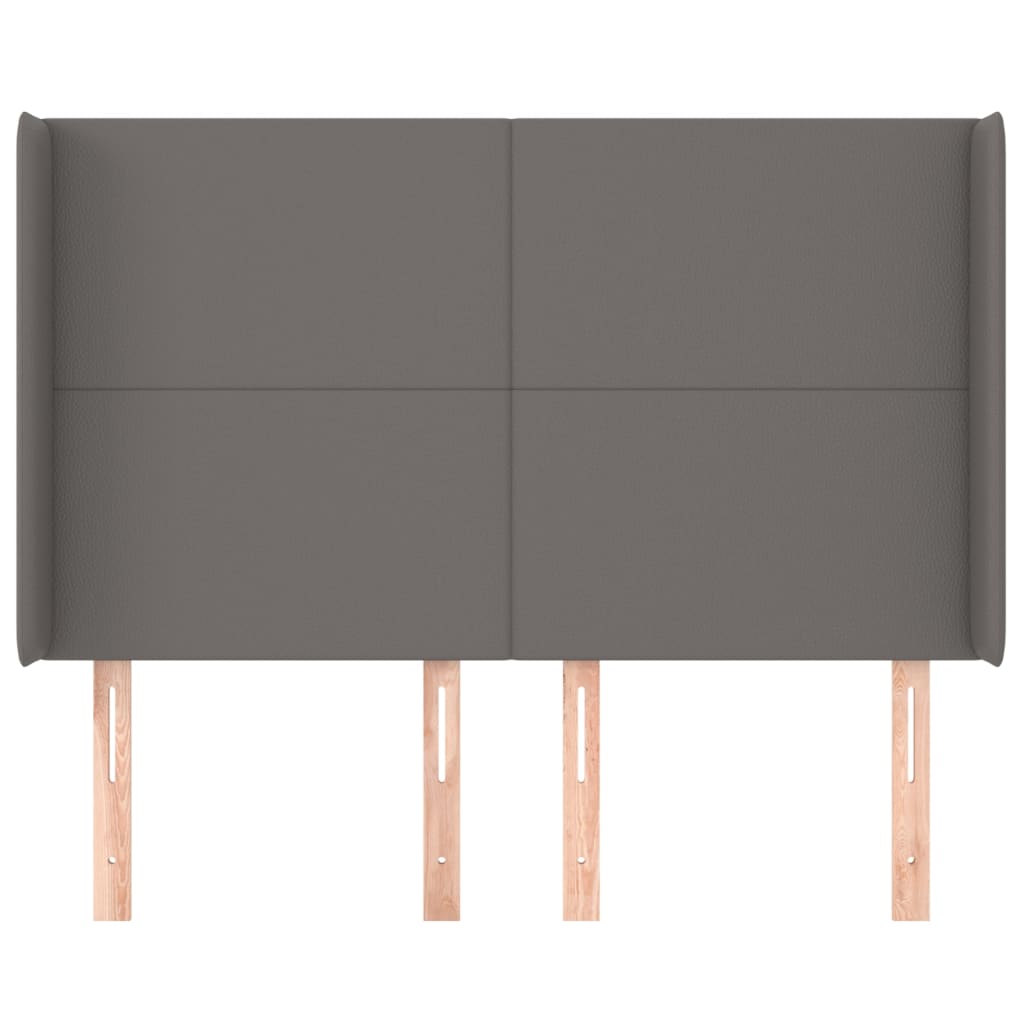 Tête de lit avec oreilles Gris 147x16x118/128 cm Similicuir - XIOS