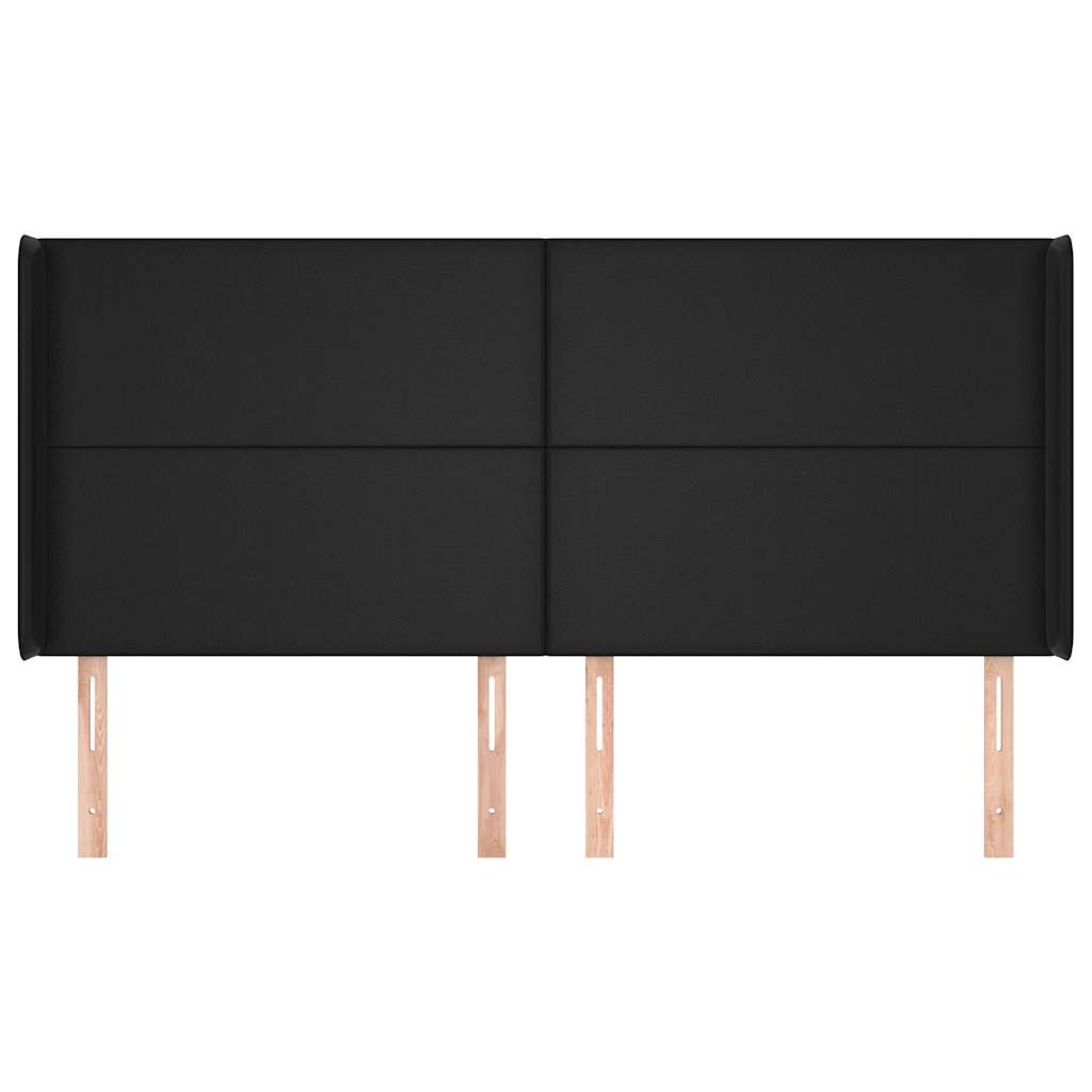 Tête de lit avec oreilles Noir 163x16x118/128 cm Similicuir - XIOS