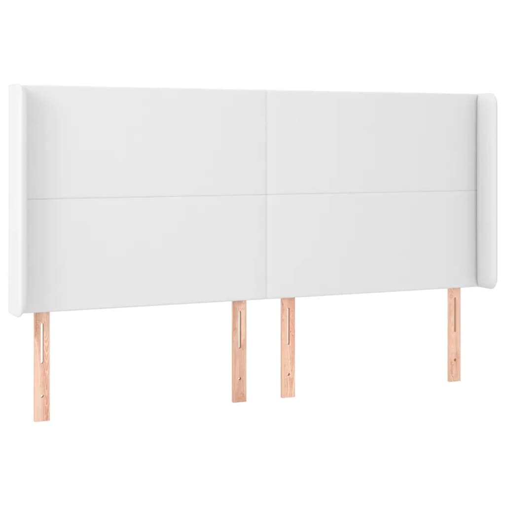 Tête de lit avec oreilles Blanc 183x16x118/128 cm Similicuir - XIOS