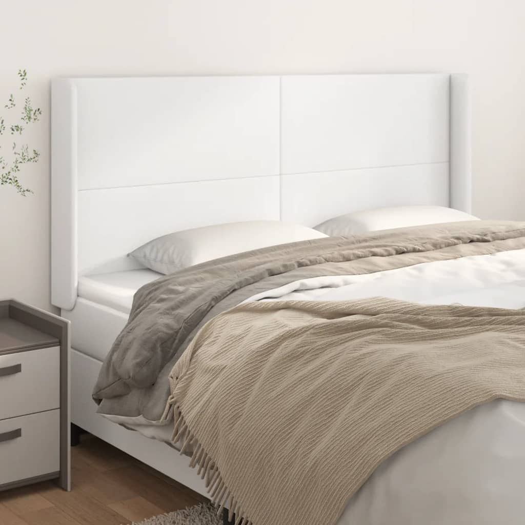 Tête de lit avec oreilles Blanc 183x16x118/128 cm Similicuir - XIOS