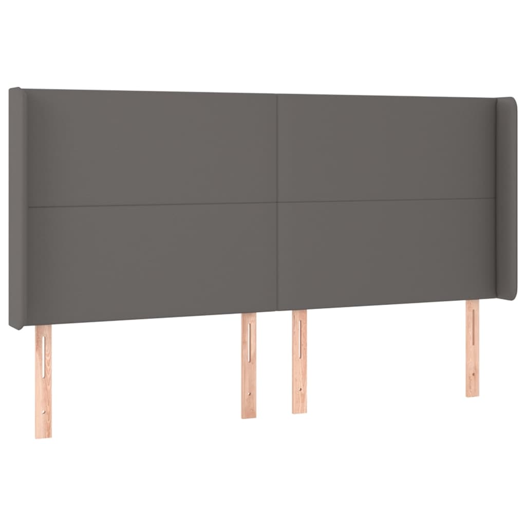 Tête de lit avec oreilles Gris 183x16x118/128 cm Similicuir - XIOS