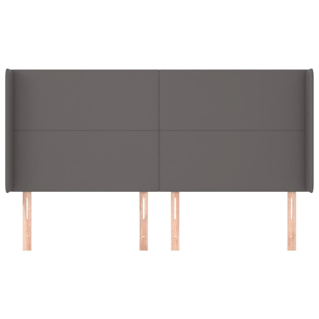 Tête de lit avec oreilles Gris 183x16x118/128 cm Similicuir - XIOS