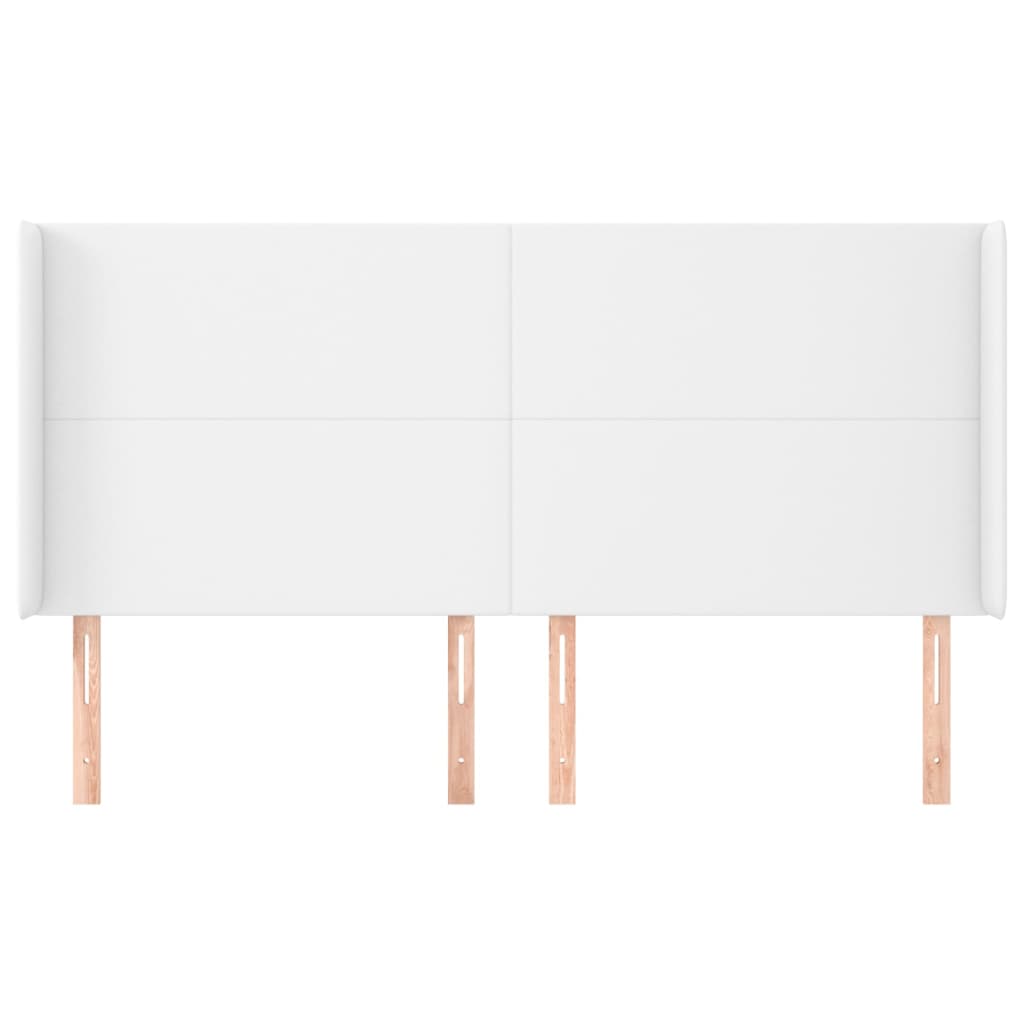 Tête de lit avec oreilles Blanc 203x16x118/128 cm Similicuir - XIOS