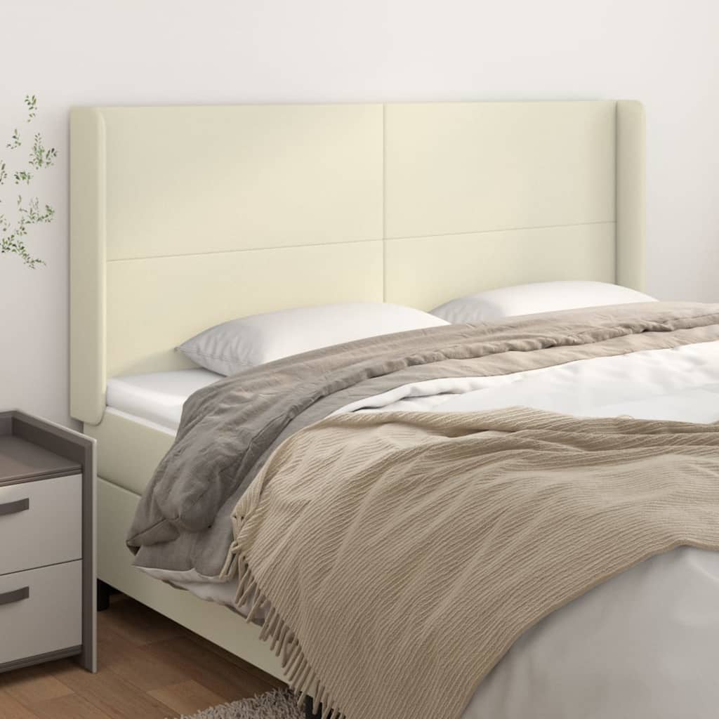 Tête de lit avec oreilles Crème 203x16x118/128 cm Similicuir - XIOS
