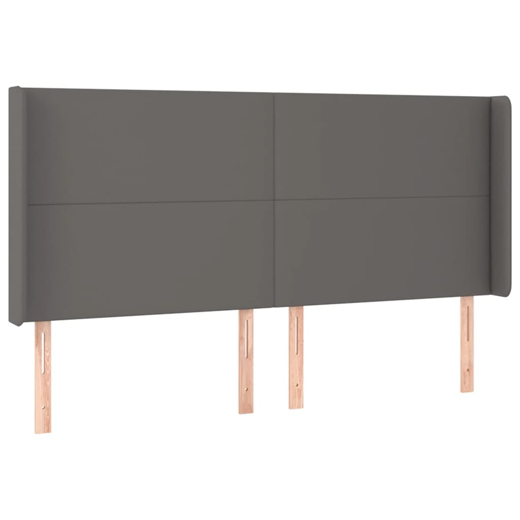 Tête de lit avec oreilles Gris 203x16x118/128 cm Similicuir - XIOS