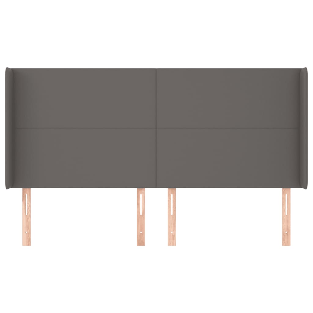 Tête de lit avec oreilles Gris 203x16x118/128 cm Similicuir - XIOS