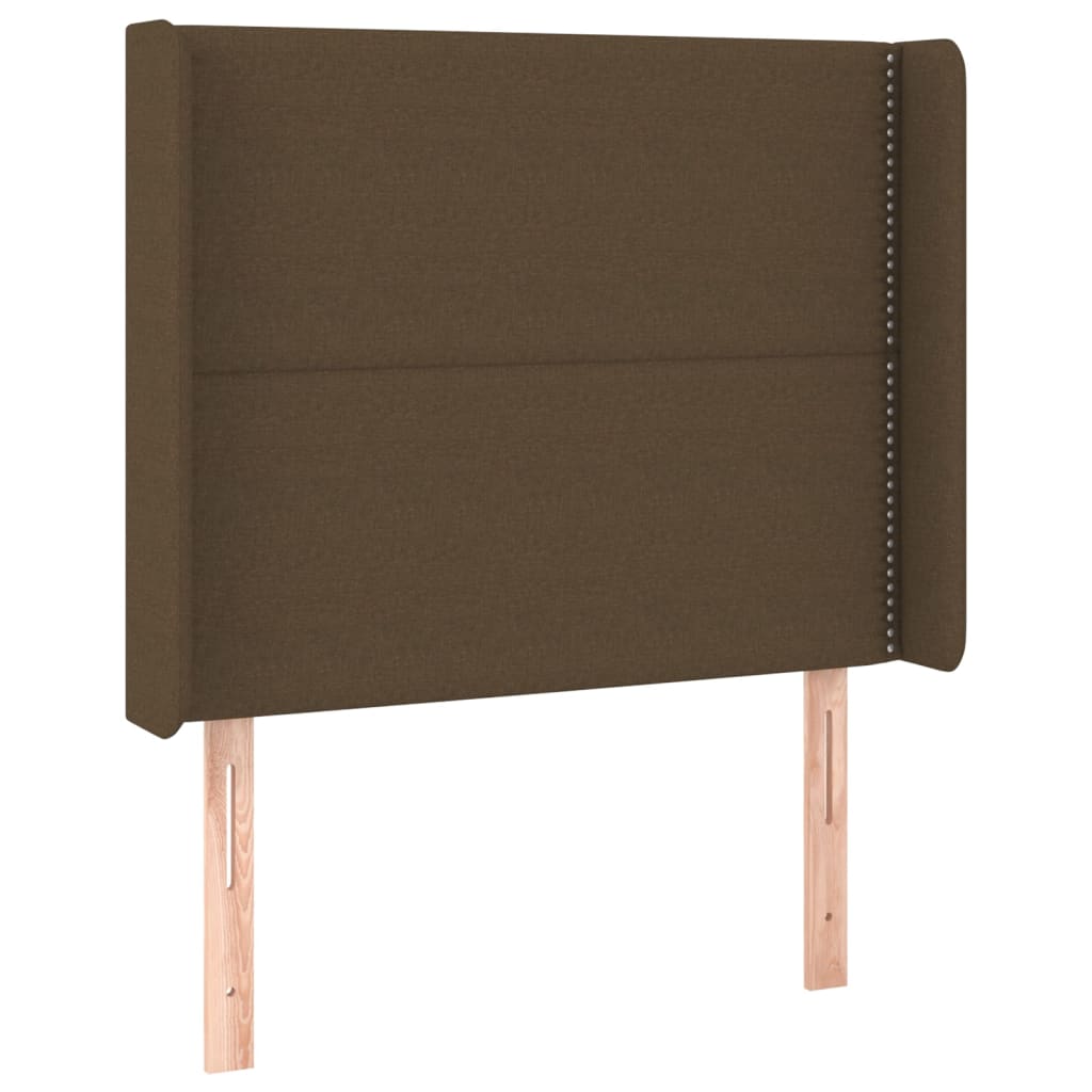 Tête de lit avec oreilles Marron foncé 83x16x118/128 cm Tissu - XIOS