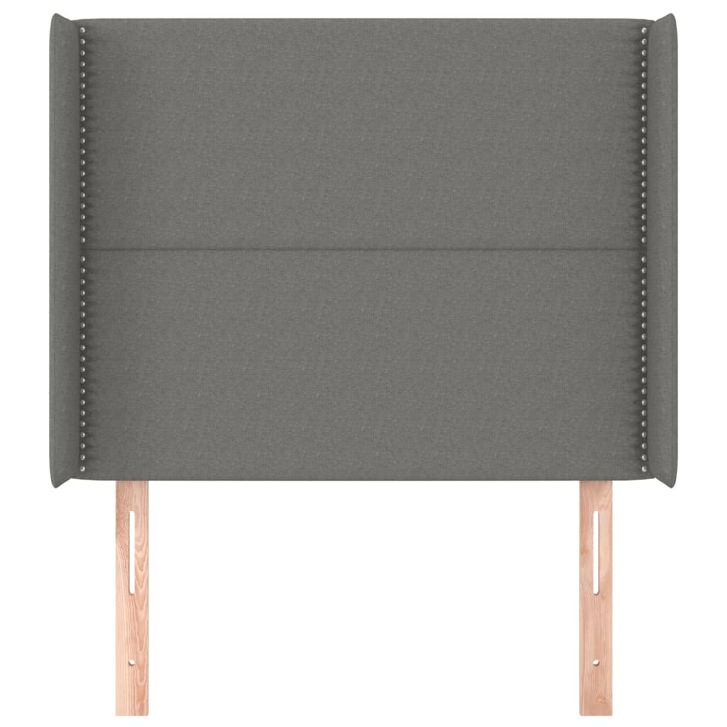 Tête de lit avec oreilles Gris foncé 93x16x118/128 cm Tissu - XIOS