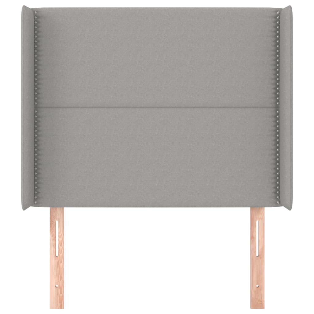Tête de lit avec oreilles Gris clair 103x16x118/128 cm Tissu - XIOS