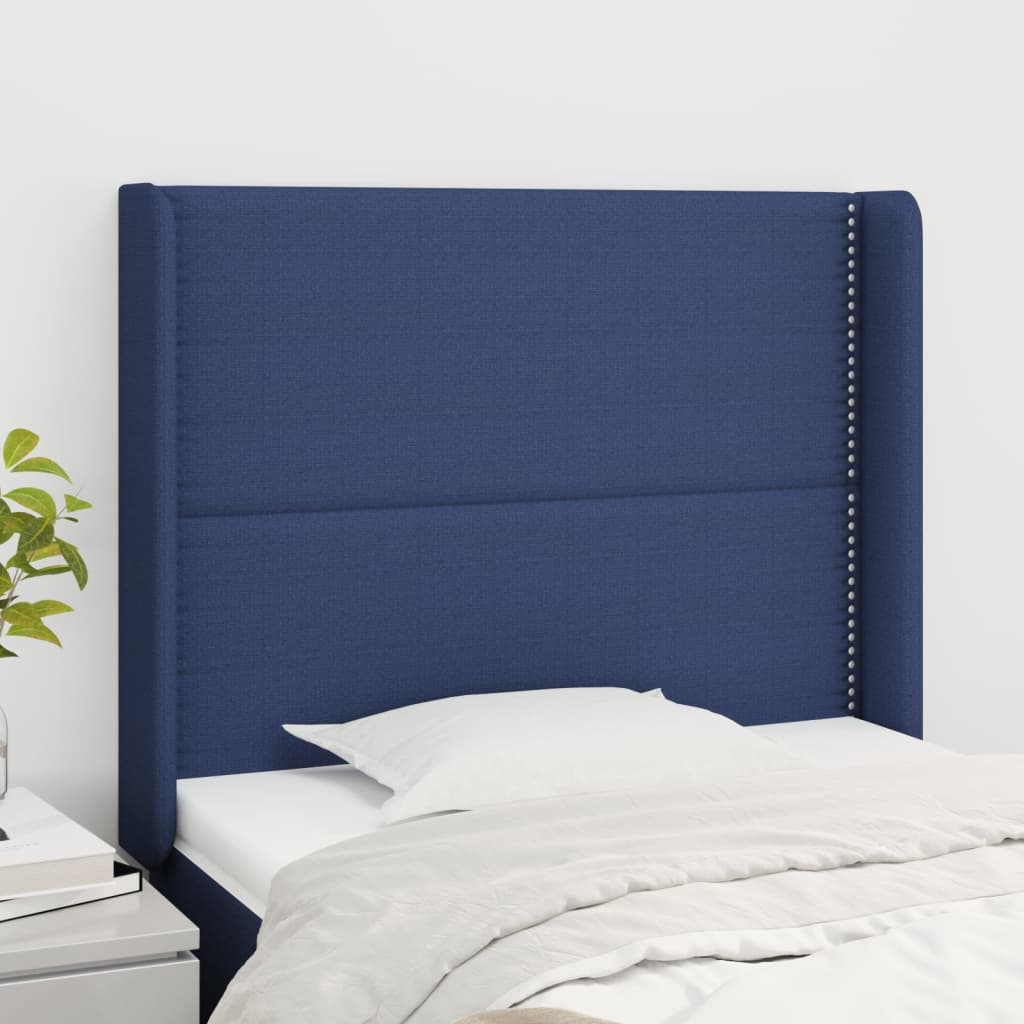 Tête de lit avec oreilles Bleu 103x16x118/128 cm Tissu - XIOS