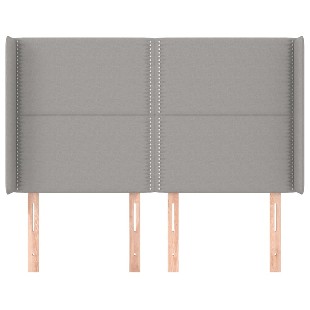 Tête de lit avec oreilles Gris clair 147x16x118/128 cm Tissu - XIOS