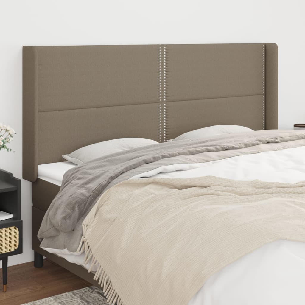 Tête de lit avec oreilles Taupe 203x16x118/128 cm Tissu - XIOS