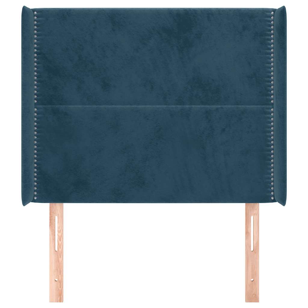 Tête de lit avec oreilles Bleu foncé 83x16x118/128 cm Velours - XIOS