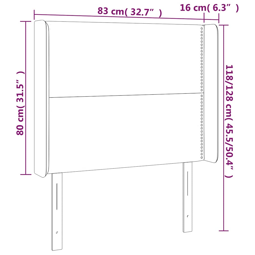 Tête de lit avec oreilles Bleu foncé 83x16x118/128 cm Velours - XIOS