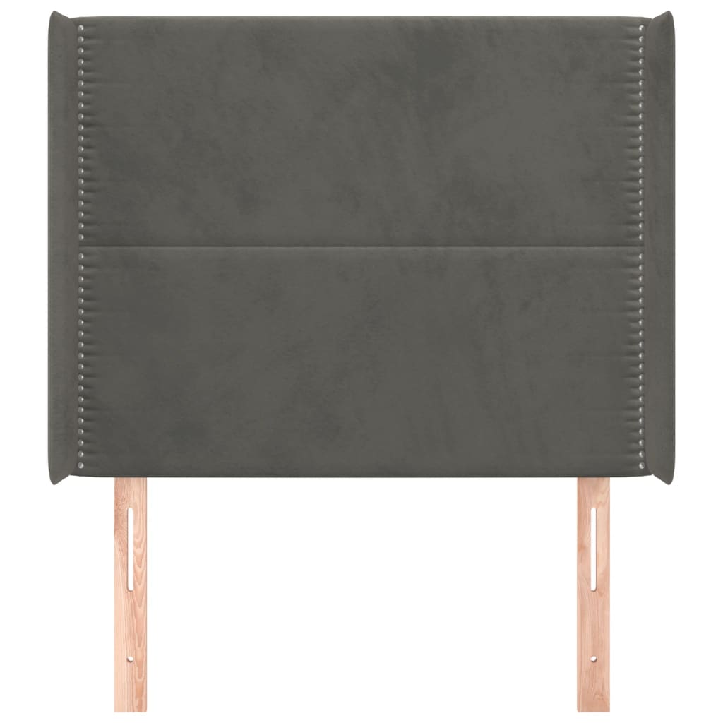 Tête de lit avec oreilles Gris foncé 93x16x118/128 cm Velours - XIOS