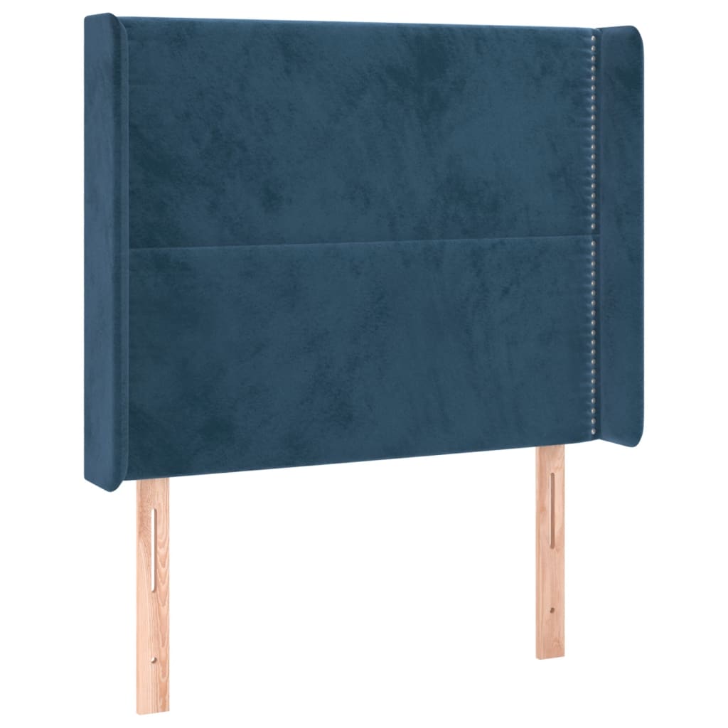 Tête de lit avec oreilles Bleu foncé 93x16x118/128 cm Velours - XIOS