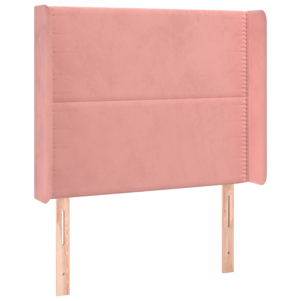 Tête de lit avec oreilles Rose 93x16x118/128 cm Velours - XIOS