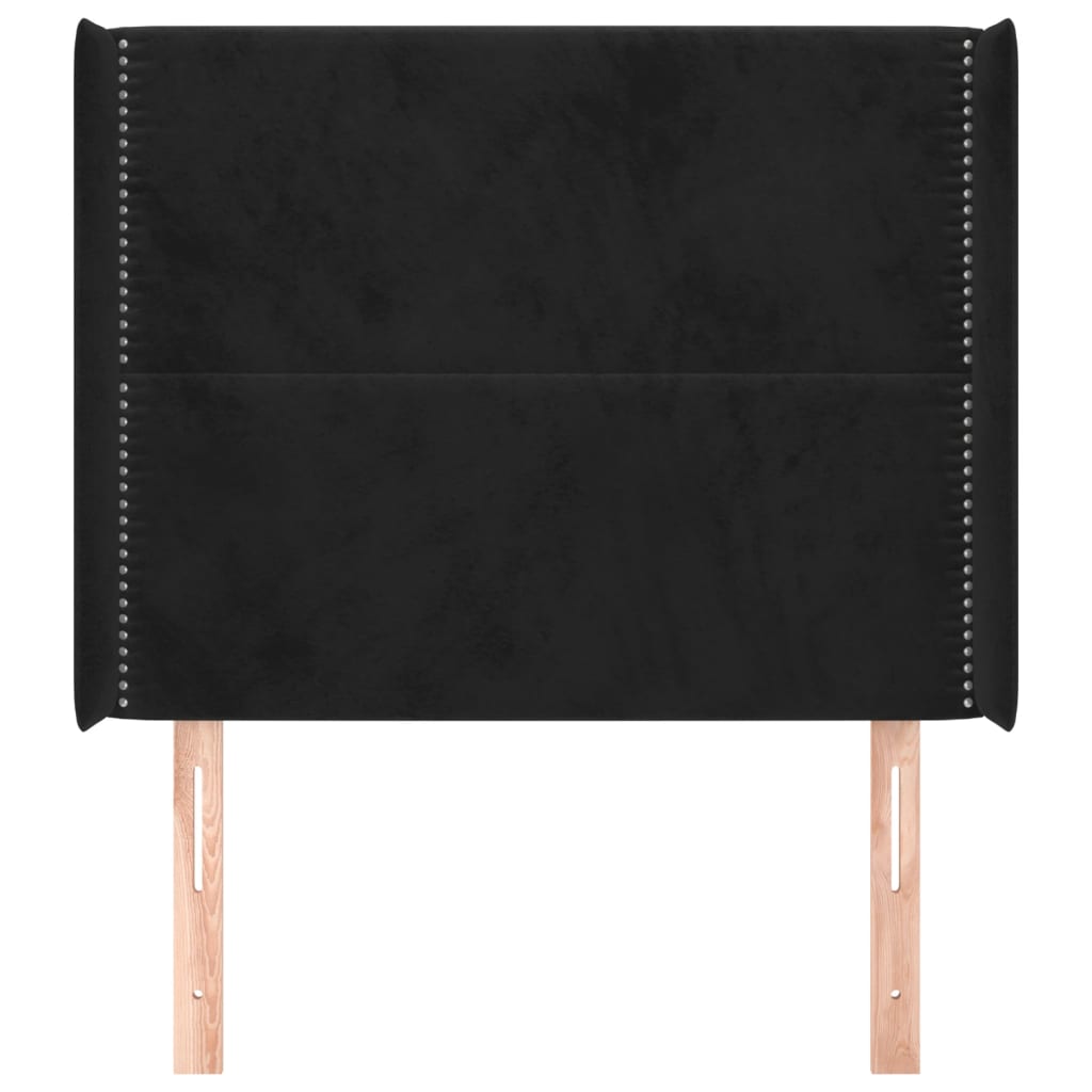 Tête de lit avec oreilles Noir 103x16x118/128 cm Velours - XIOS