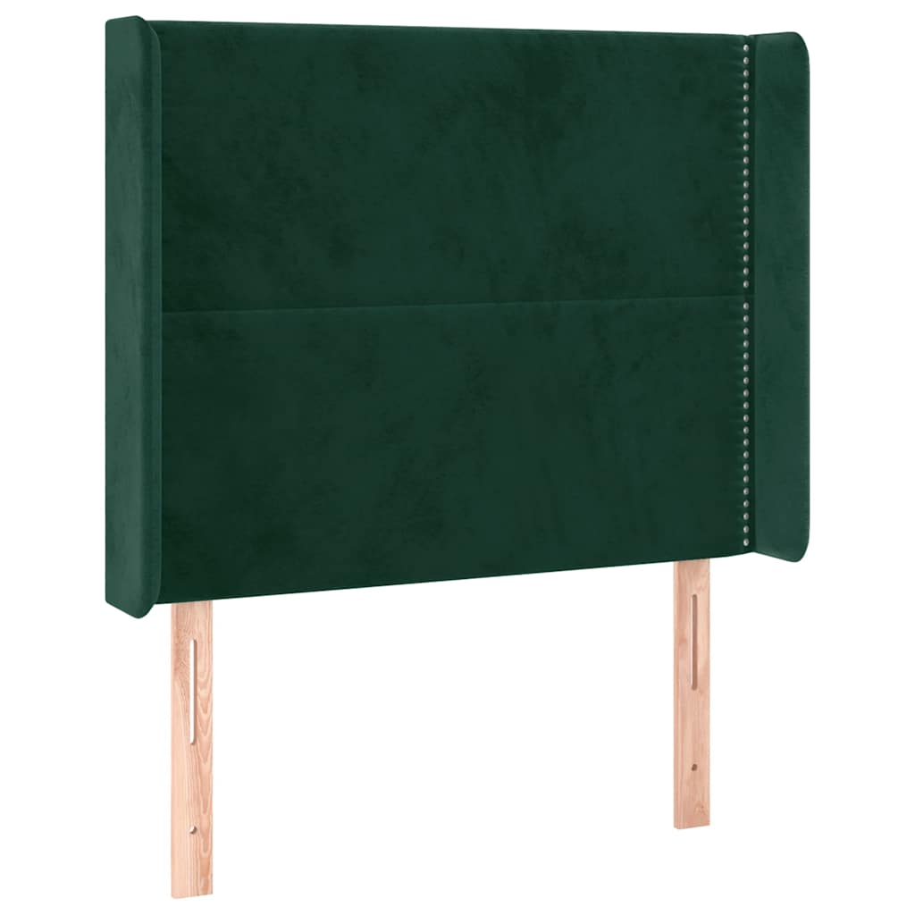 Tête de lit avec oreilles Vert foncé 103x16x118/128 cm Velours - XIOS