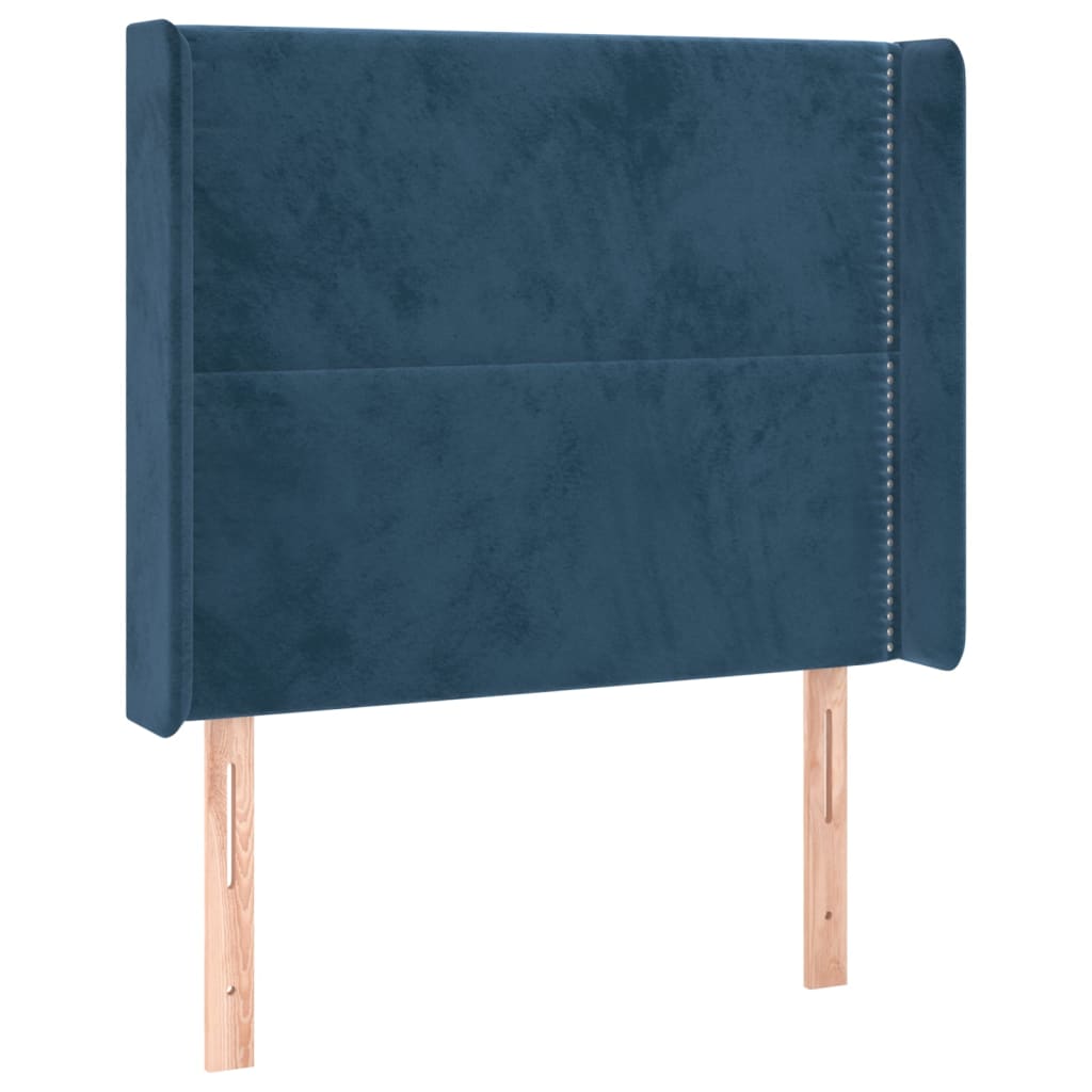 Tête de lit avec oreilles Bleu foncé 103x16x118/128 cm Velours - XIOS