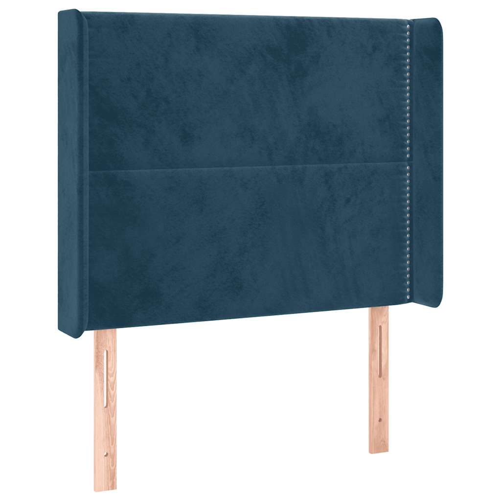 Tête de lit avec oreilles Bleu foncé 103x16x118/128 cm Velours - XIOS