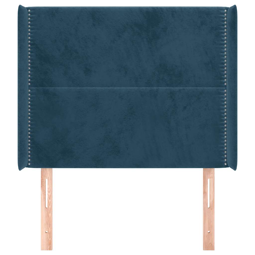 Tête de lit avec oreilles Bleu foncé 103x16x118/128 cm Velours - XIOS