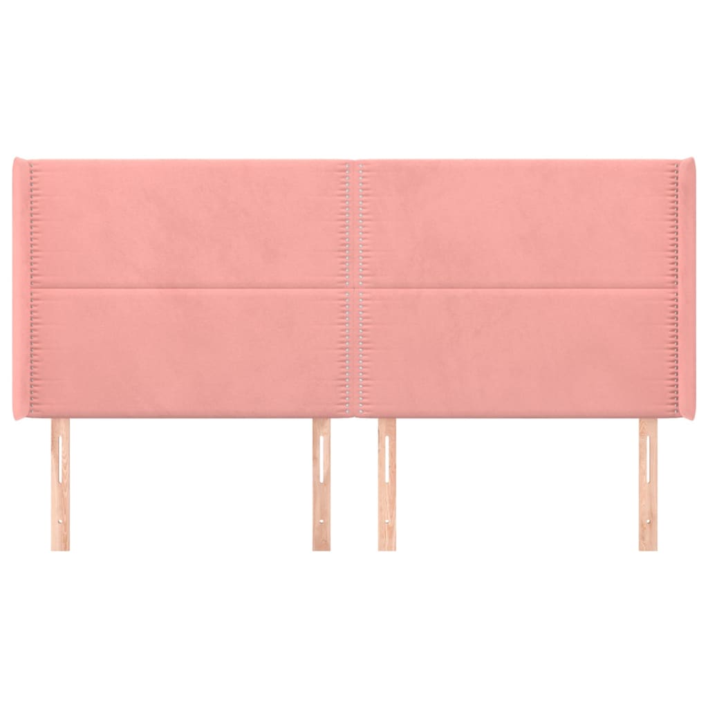 Tête de lit avec oreilles Rose 203x16x118/128 cm Velours - XIOS