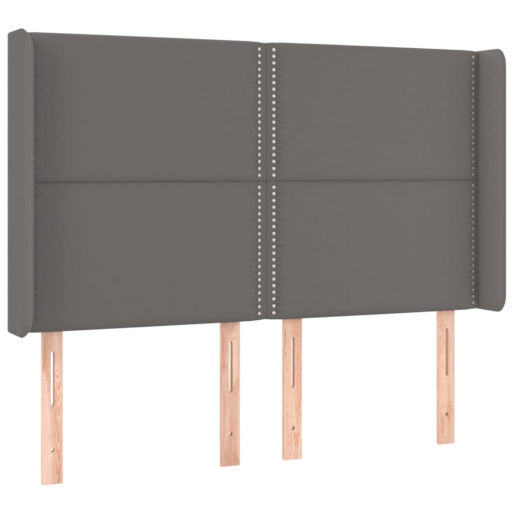 Tête de lit avec oreilles Gris 147x16x118/128 cm Similicuir - XIOS