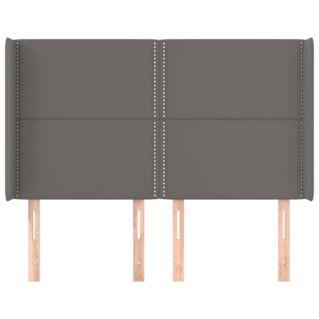 Tête de lit avec oreilles Gris 147x16x118/128 cm Similicuir - XIOS
