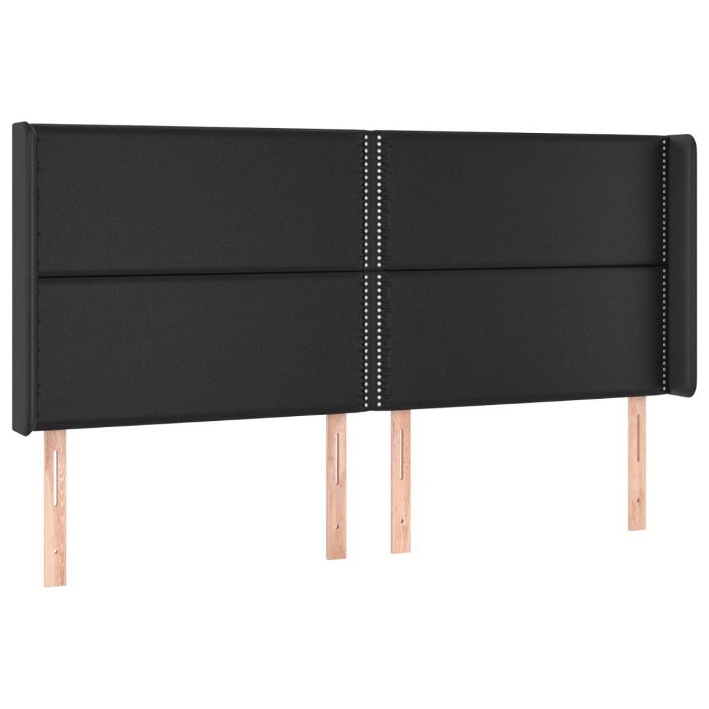 Tête de lit avec oreilles Noir 183x16x118/128 cm Similicuir - XIOS