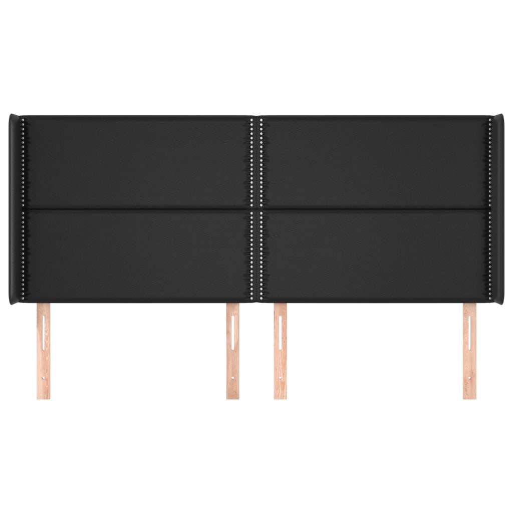 Tête de lit avec oreilles Noir 183x16x118/128 cm Similicuir - XIOS