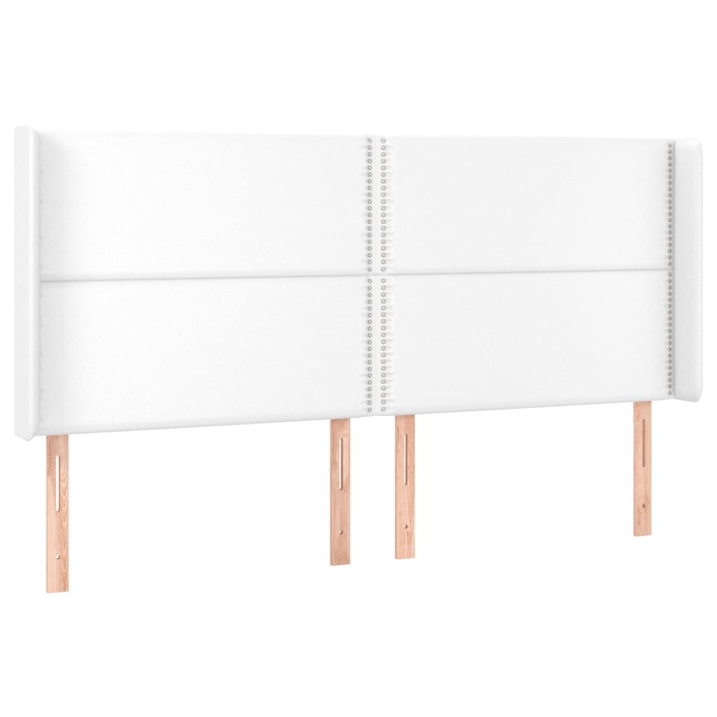 Tête de lit avec oreilles Blanc 203x16x118/128 cm Similicuir - XIOS