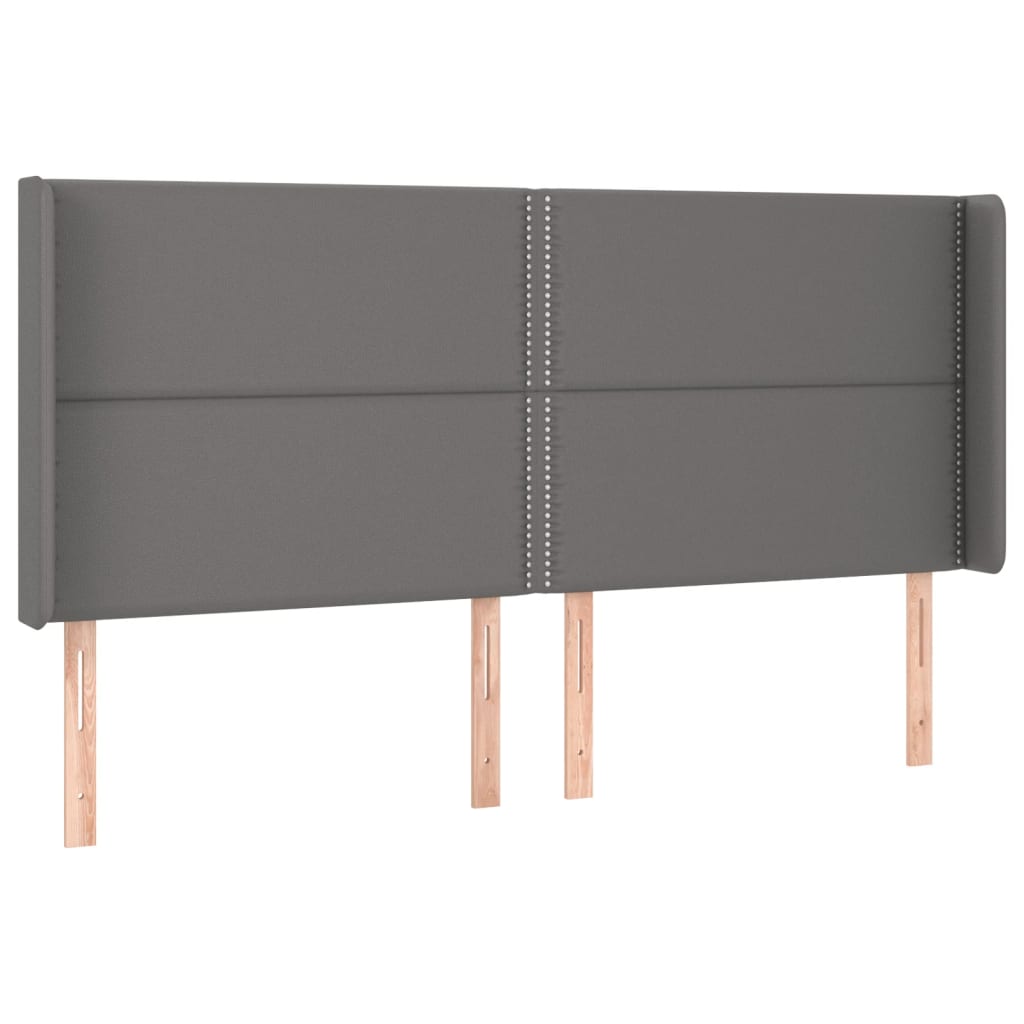 Tête de lit avec oreilles Gris 203x16x118/128 cm Similicuir - XIOS