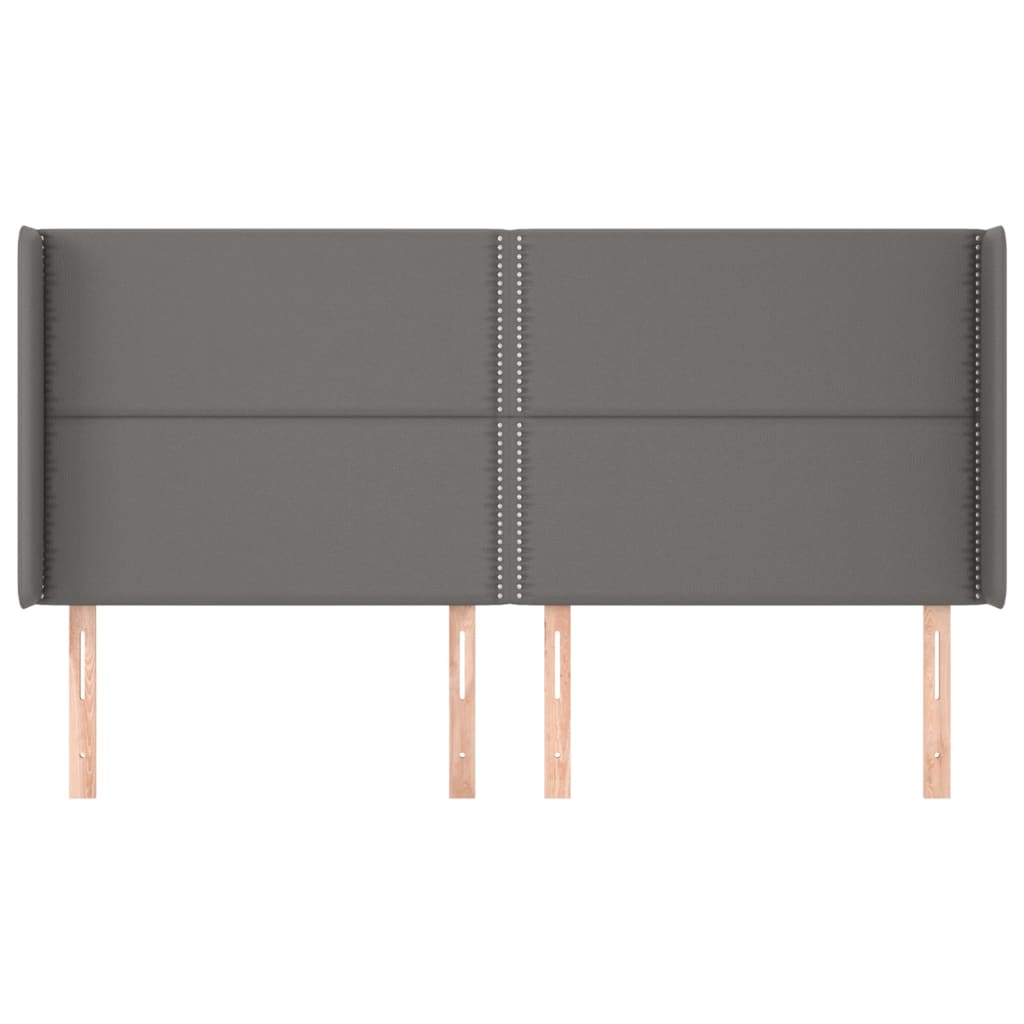 Tête de lit avec oreilles Gris 203x16x118/128 cm Similicuir - XIOS