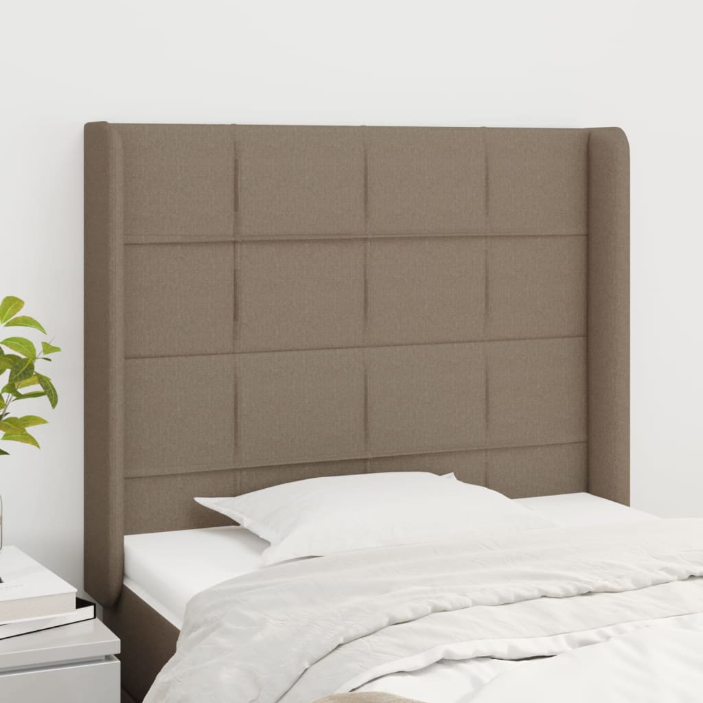 Tête de lit avec oreilles Taupe 103x16x118/128 cm Tissu - XIOS
