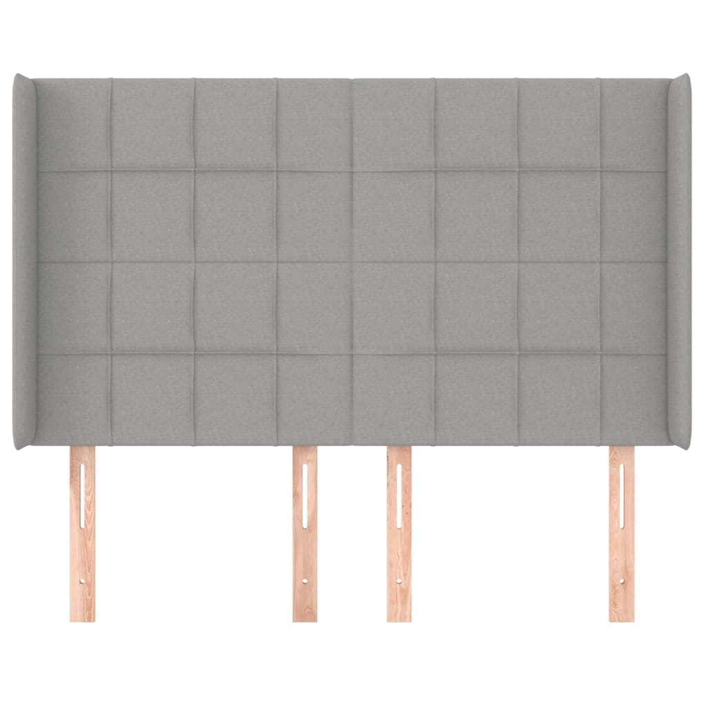 Tête de lit avec oreilles Gris clair 147x16x118/128 cm Tissu - XIOS