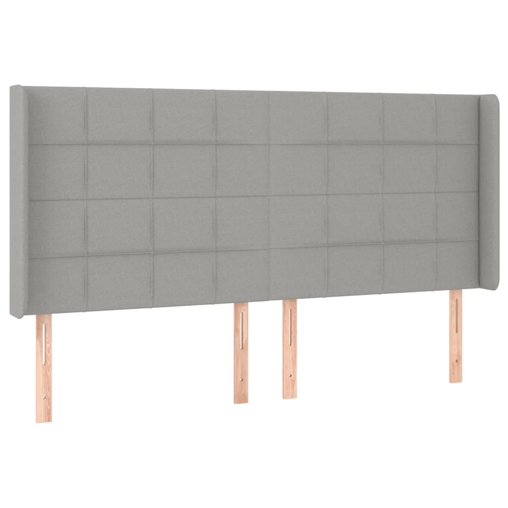 Tête de lit avec oreilles Gris clair 163x16x118/128 cm Tissu - XIOS