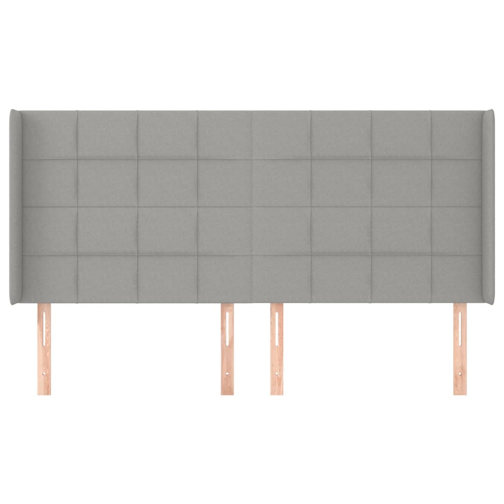 Tête de lit avec oreilles Gris clair 183x16x118/128 cm Tissu - XIOS