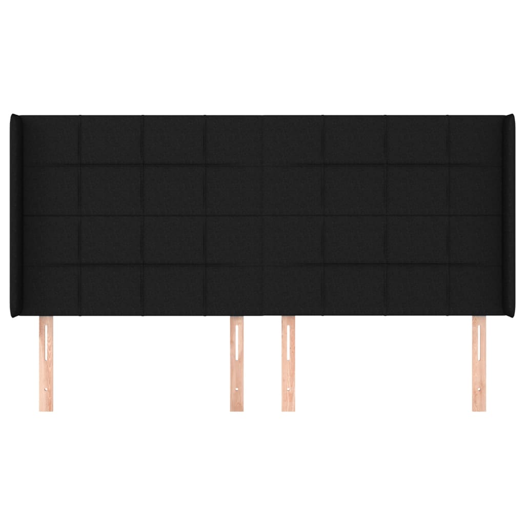Tête de lit avec oreilles Noir 203x16x118/128 cm Tissu - XIOS