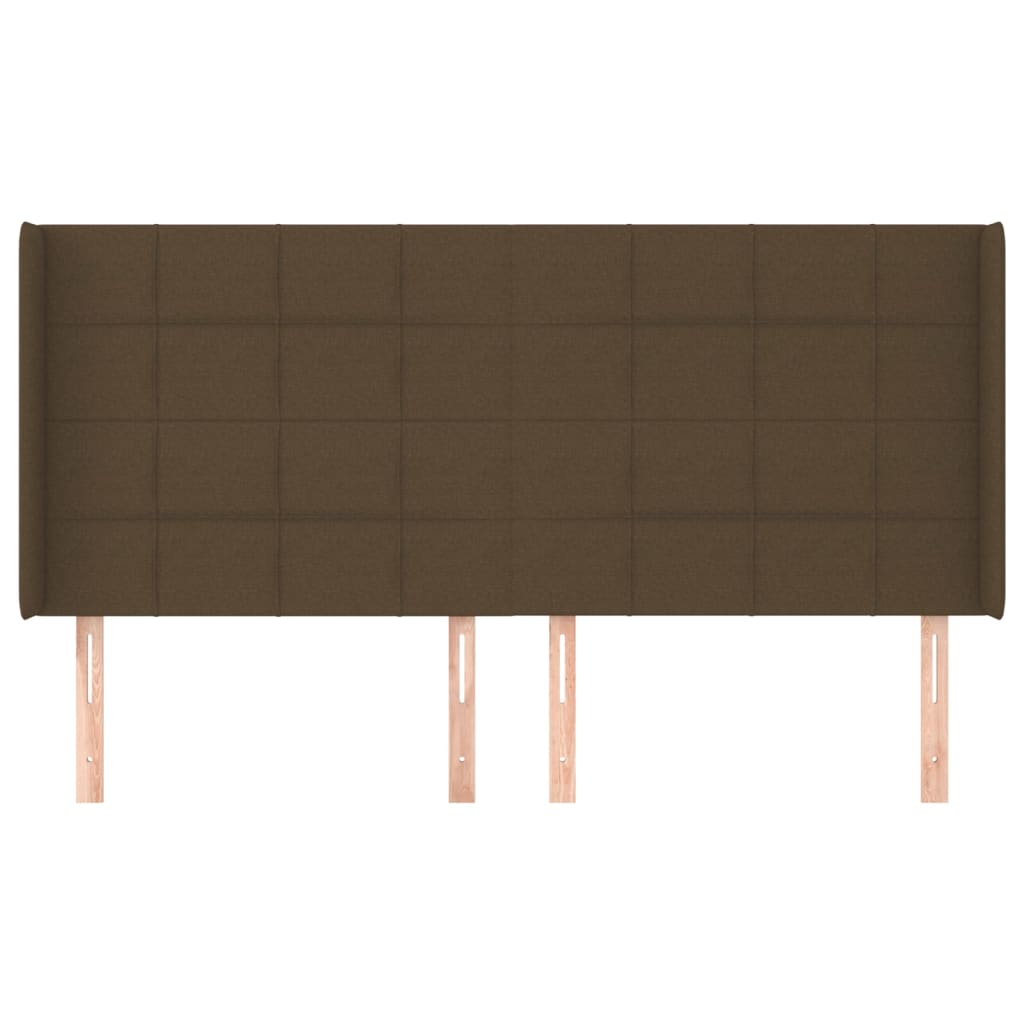 Tête de lit avec oreilles Marron foncé 203x16x118/128 cm Tissu - XIOS