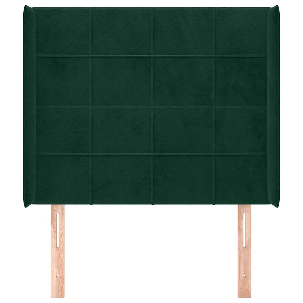 Tête de lit avec oreilles Vert foncé 83x16x118/128 cm Velours - XIOS