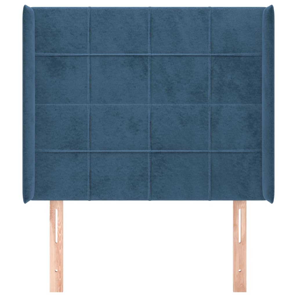 Tête de lit avec oreilles Bleu foncé 83x16x118/128 cm Velours - XIOS