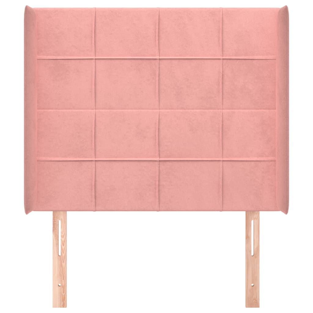 Tête de lit avec oreilles Rose 83x16x118/128 cm Velours - XIOS