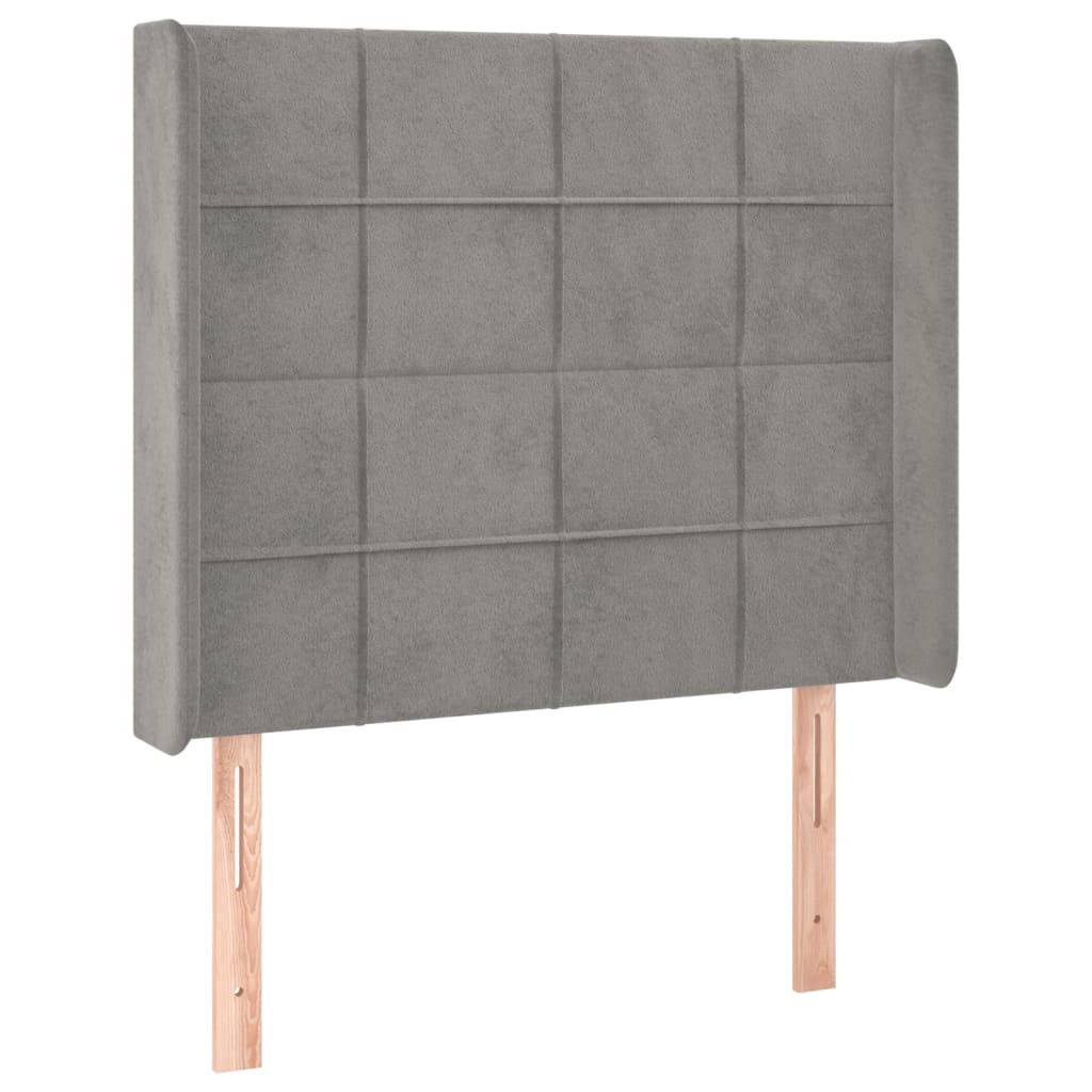 Tête de lit avec oreilles Gris clair 93x16x118/128 cm Velours - XIOS