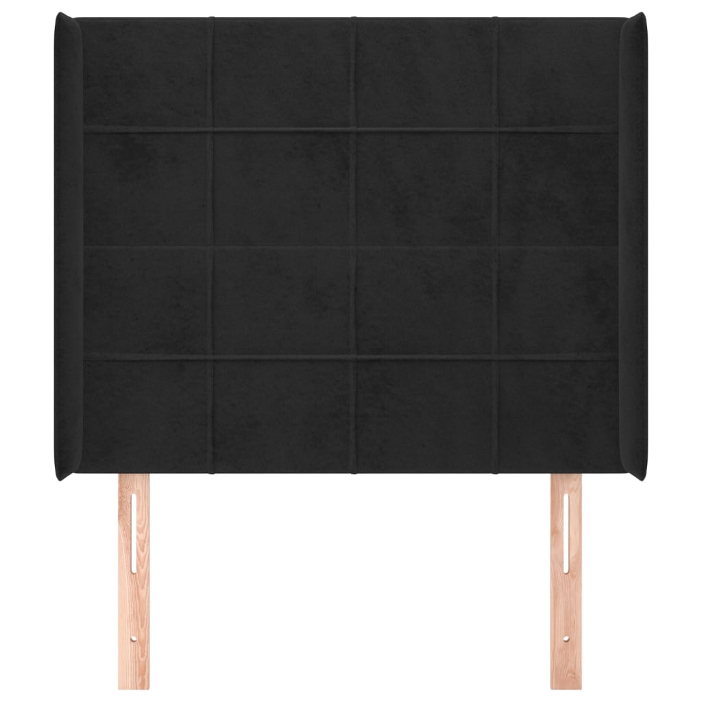Tête de lit avec oreilles Noir 93x16x118/128 cm Velours - XIOS