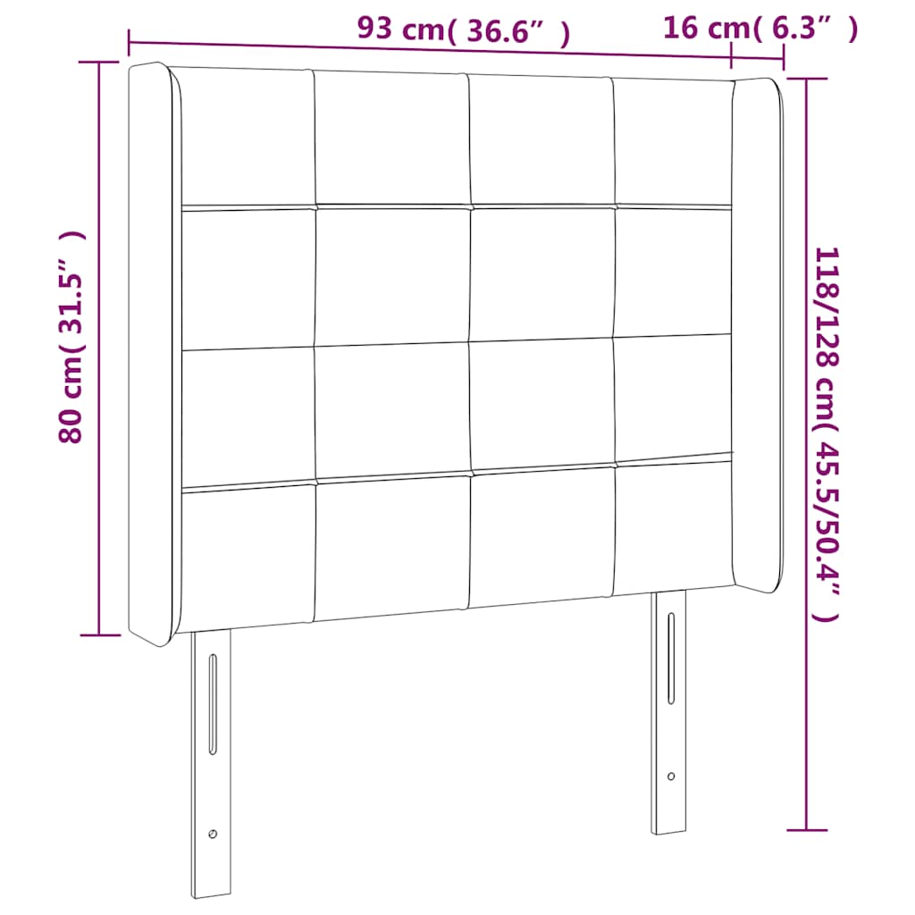 Tête de lit avec oreilles Vert foncé 93x16x118/128 cm Velours - XIOS