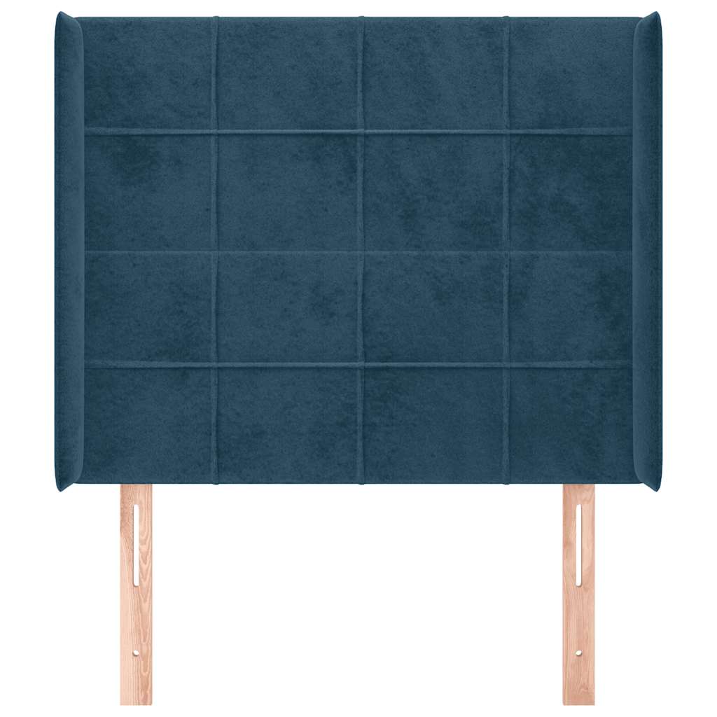 Tête de lit avec oreilles Bleu foncé 93x16x118/128 cm Velours - XIOS
