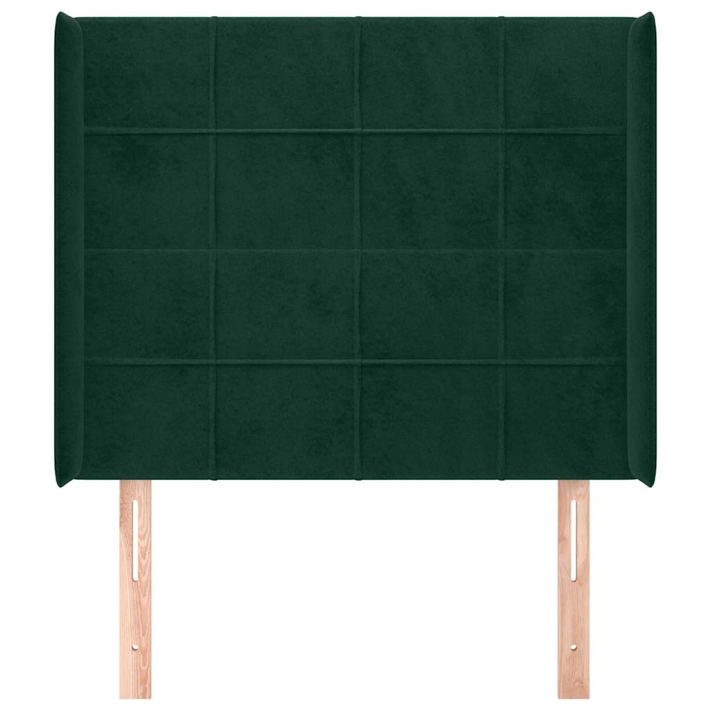 Tête de lit avec oreilles Vert foncé 103x16x118/128 cm Velours - XIOS
