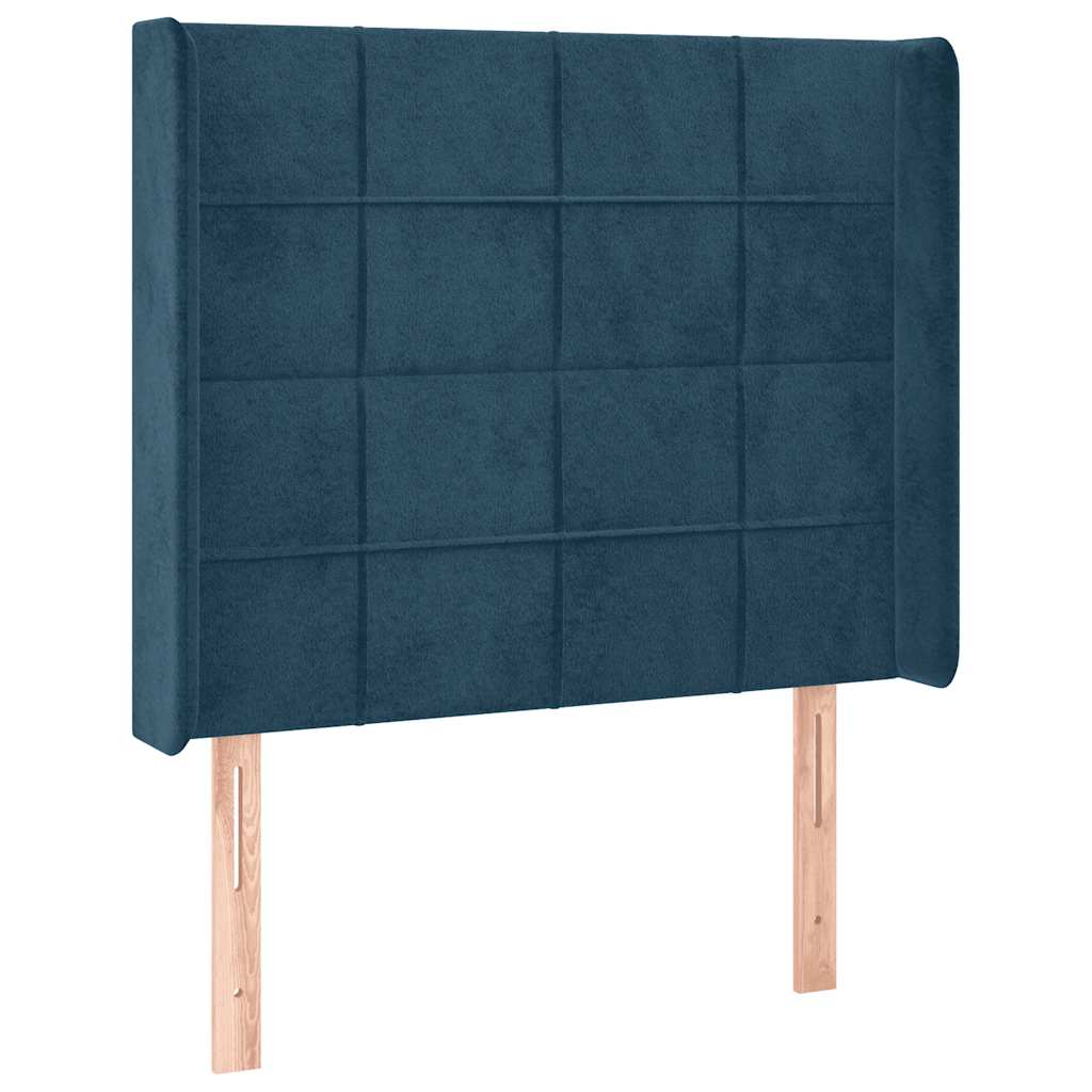 Tête de lit avec oreilles Bleu foncé 103x16x118/128 cm Velours - XIOS