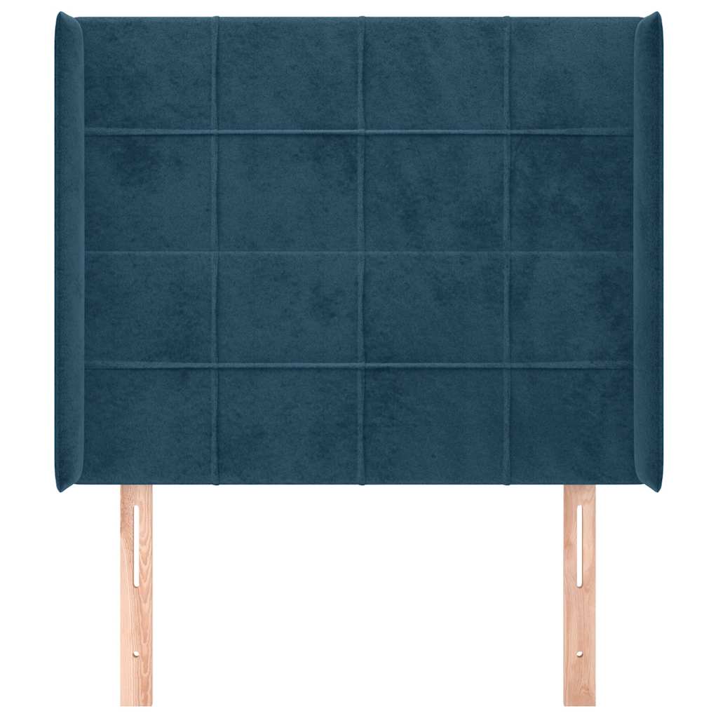 Tête de lit avec oreilles Bleu foncé 103x16x118/128 cm Velours - XIOS